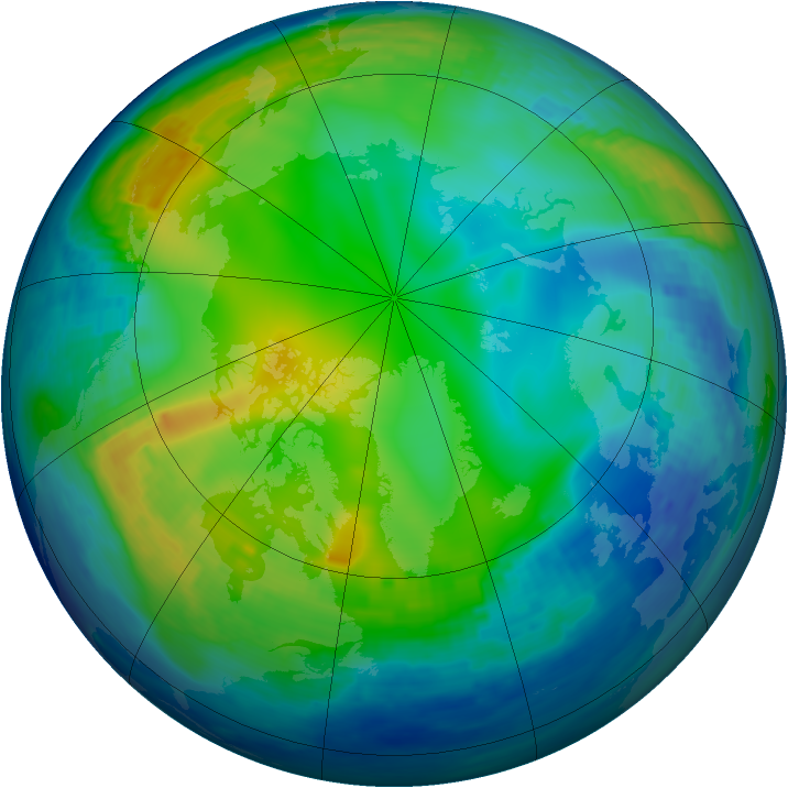 Arctic ozone map for 02 December 1992
